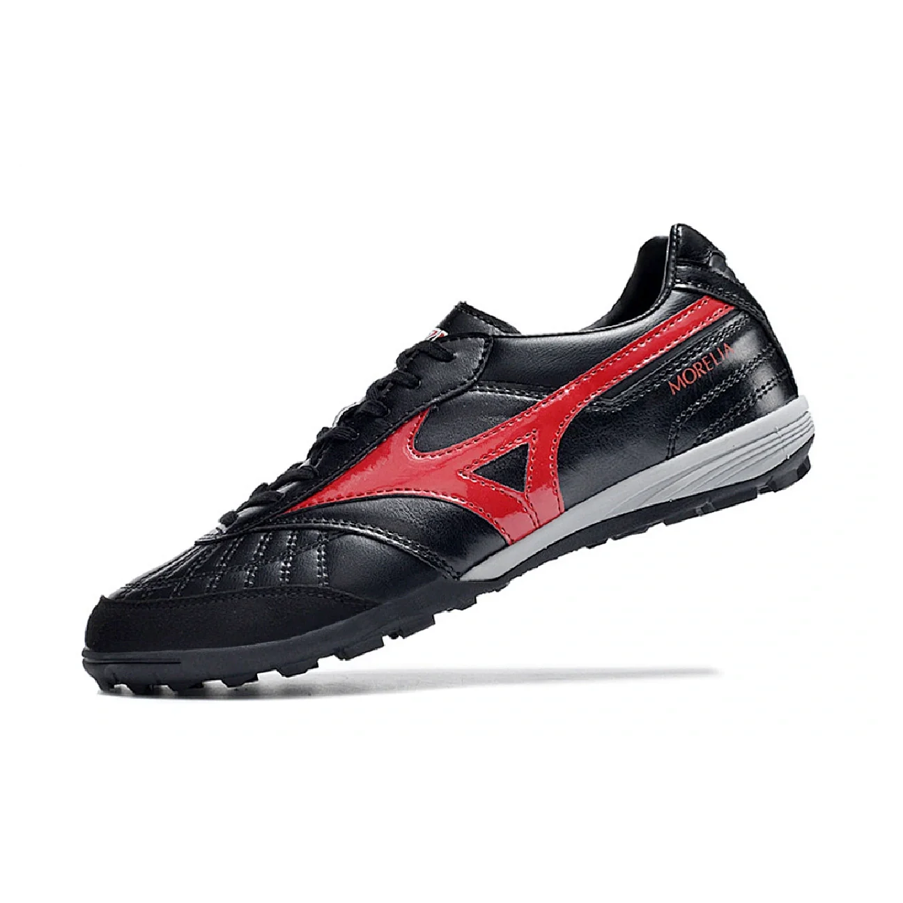 Botas de fútbol Mizuno Morelia Sala Turf TF negras y rojas
