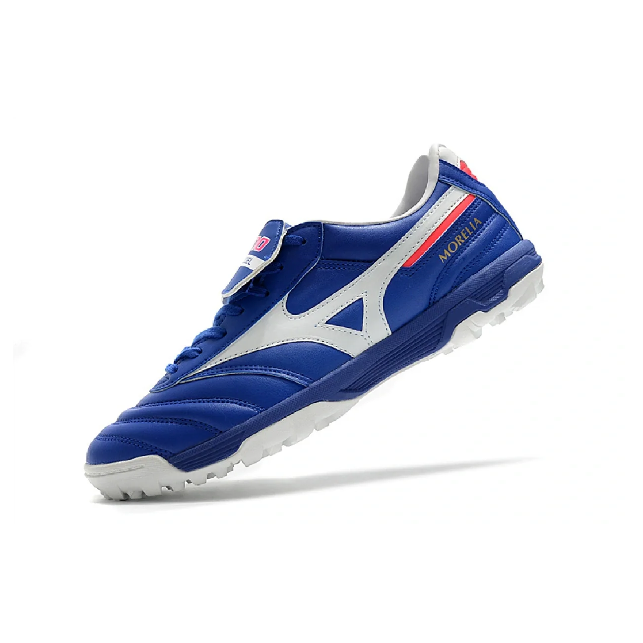 Botas de fútbol Mizuno Morelia Sala Classic Turf TF azul, blanco y rojo