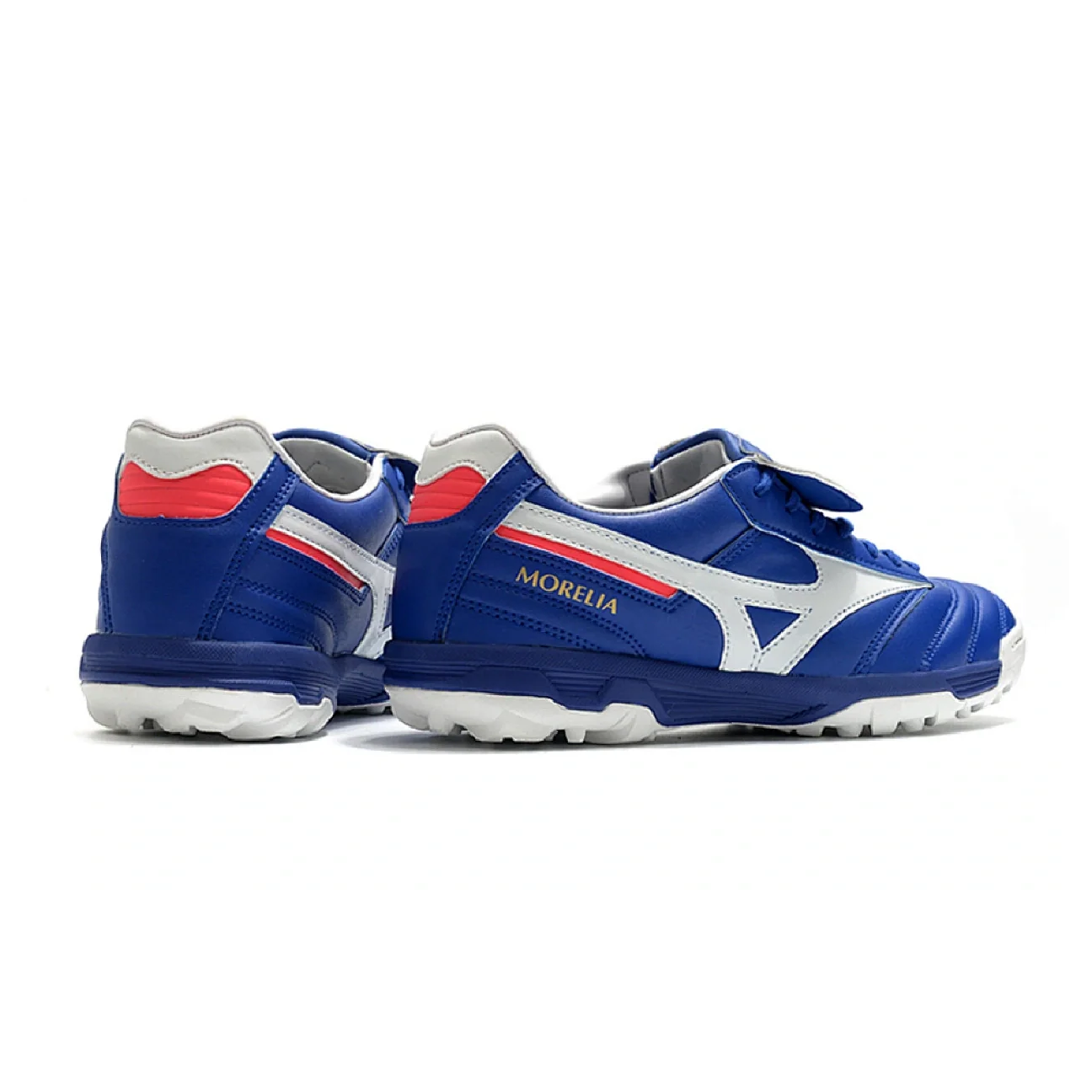 Botas de fútbol Mizuno Morelia Sala Classic Turf TF azul, blanco y rojo