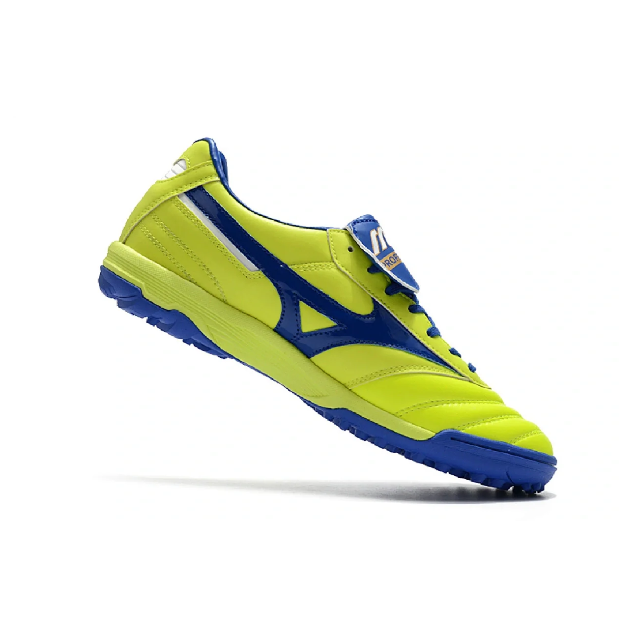 Botas de fútbol Mizuno Morelia Sala Classic Turf TF verde neón y azul