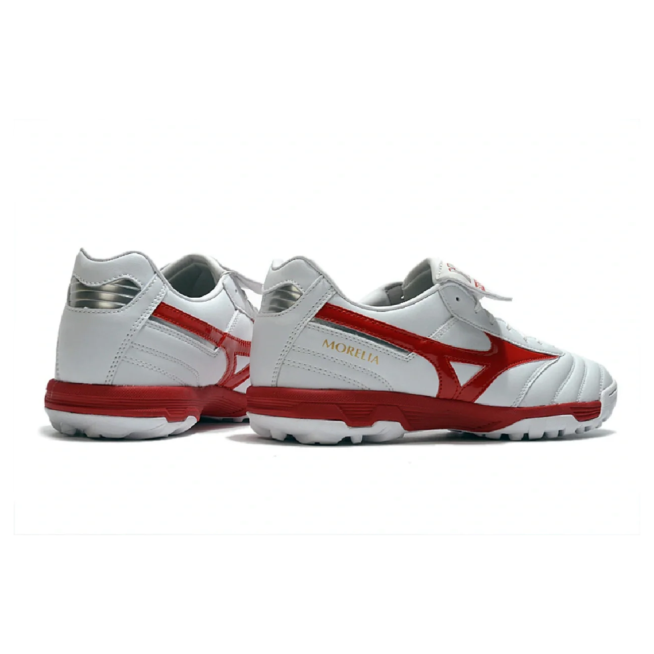 Botas de fútbol Mizuno Morelia Sala Classic Turf TF blancas y rojas