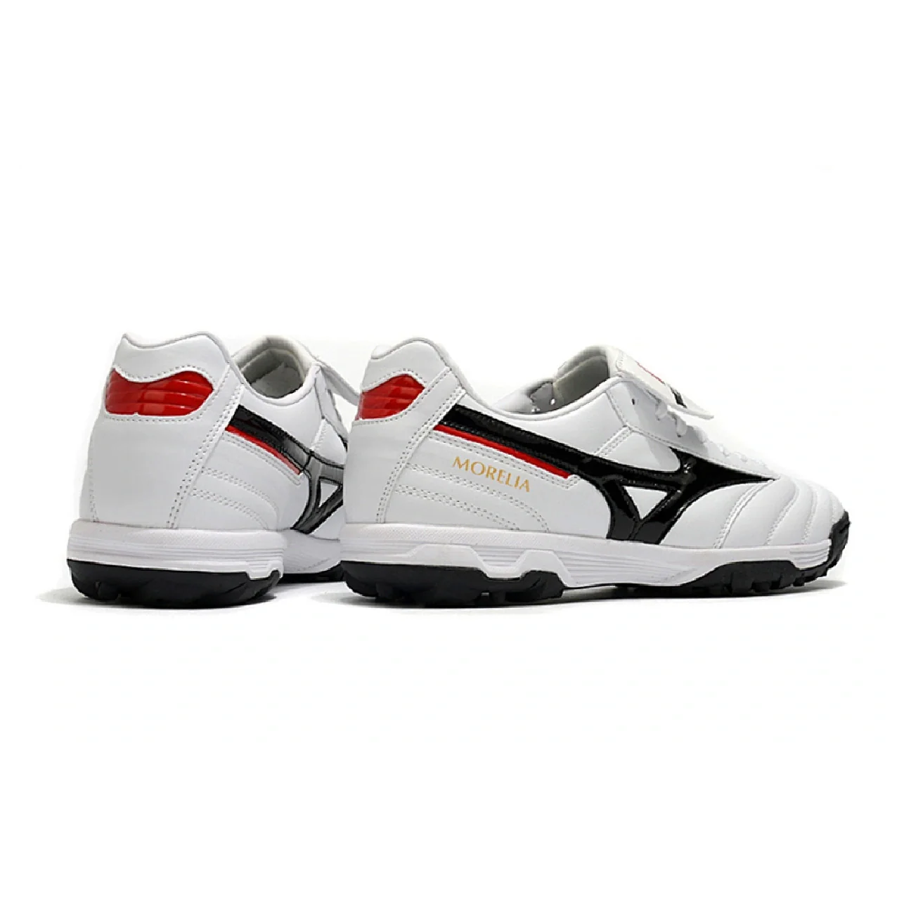 Botas de fútbol Mizuno Morelia Sala Classic Turf TF en blanco, negro y rojo