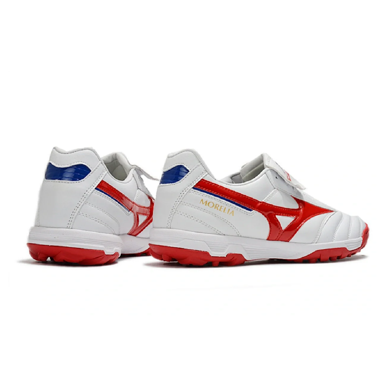 Botas de fútbol Mizuno Morelia Sala Classic Turf TF, color blanco, rojo y negro