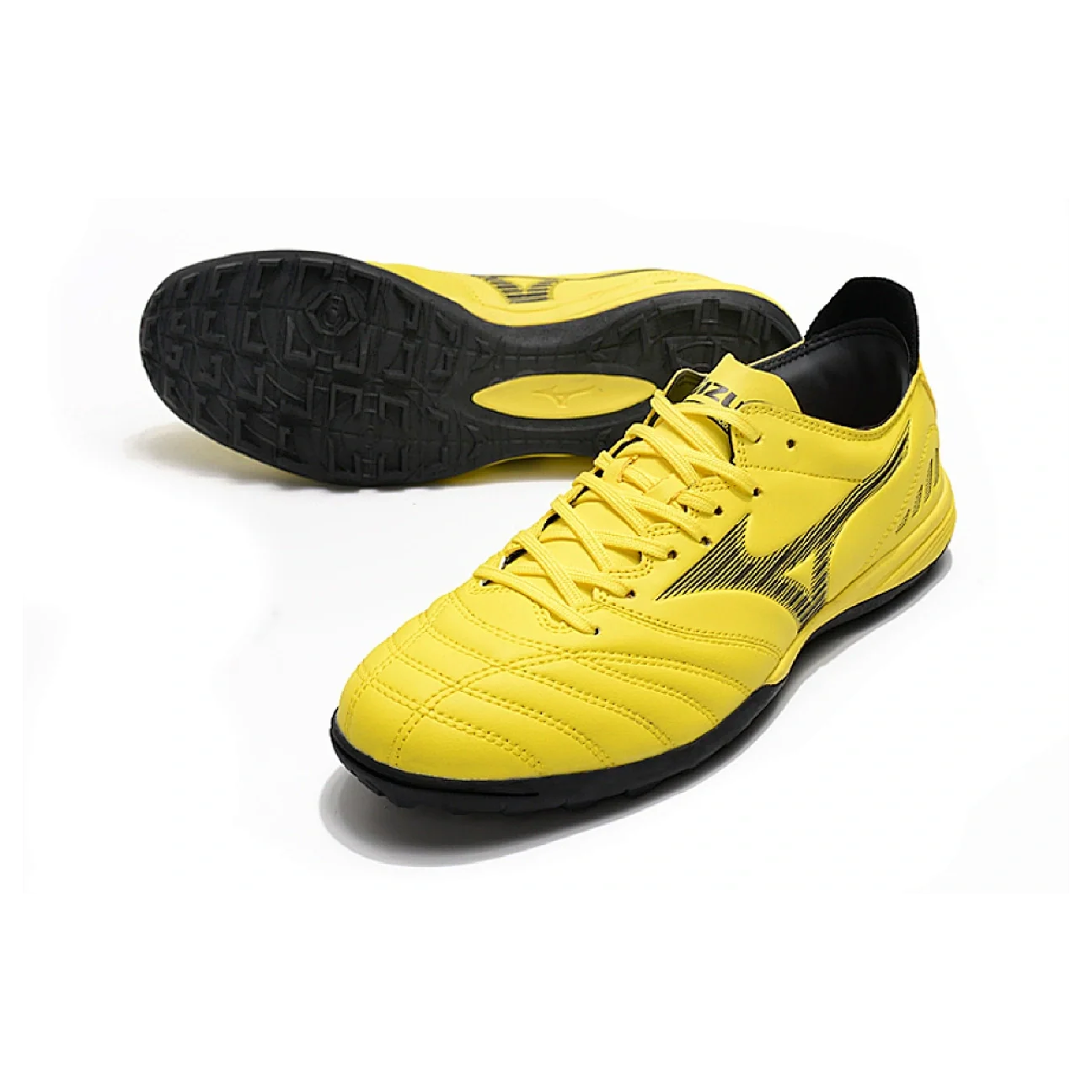 Botas de fútbol Mizuno Morelia Sala TF Turf TF amarillas y negras