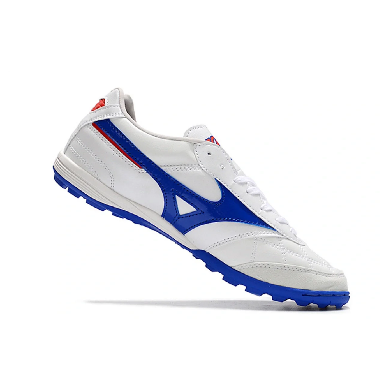 Botas de fútbol Mizuno Morelia Sala Turf TF blancas y azules