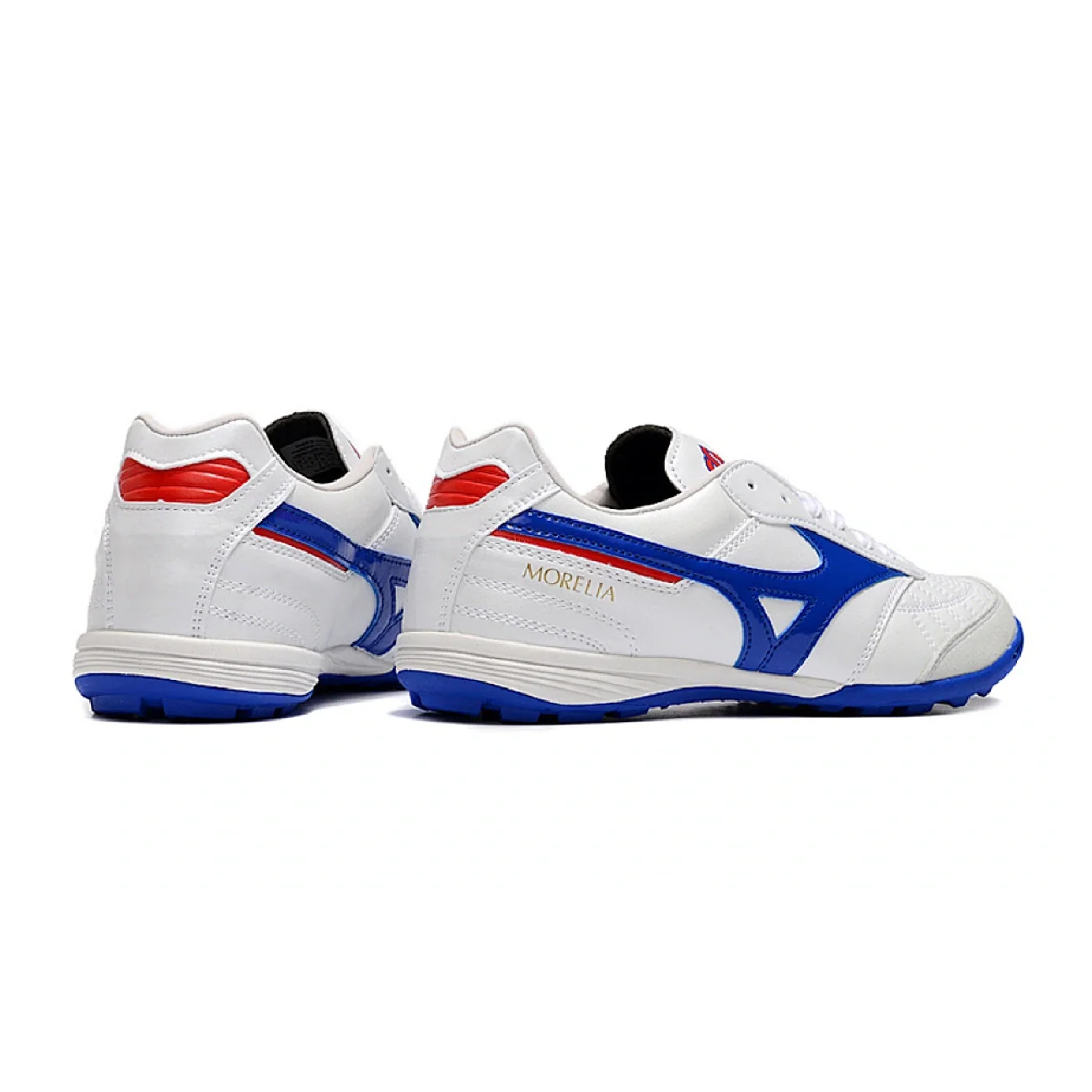 Botas de fútbol Mizuno Morelia Sala Turf TF blancas y azules