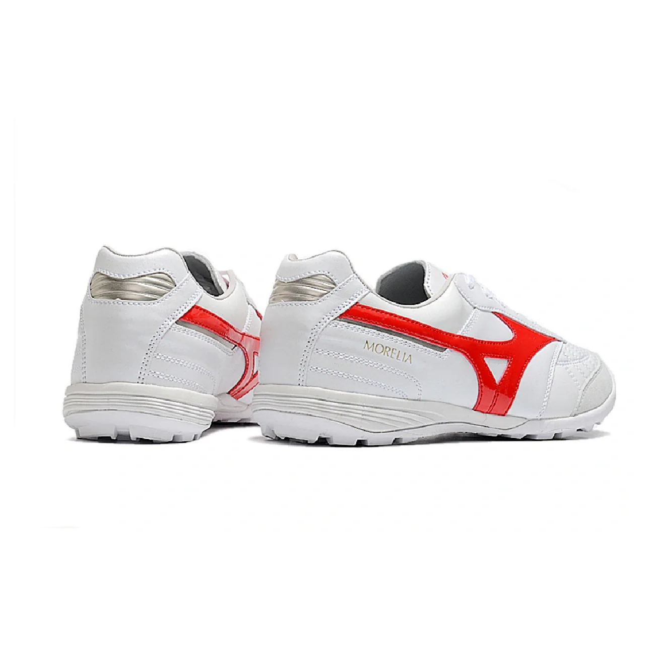 Botas de fútbol Mizuno Morelia Sala Turf TF blancas y rojas