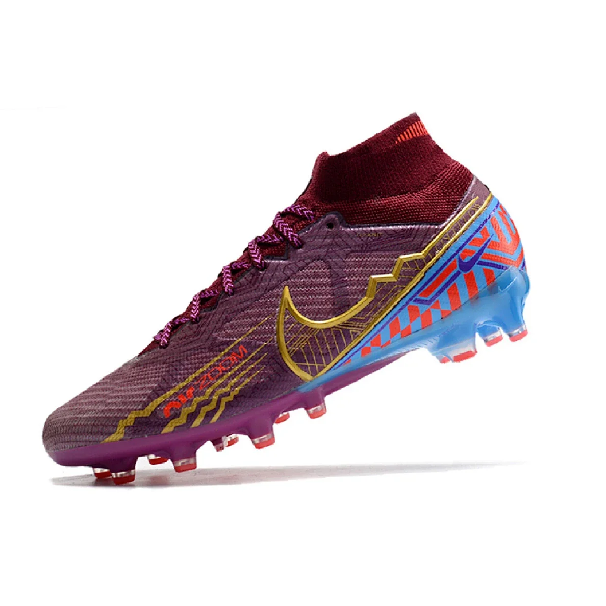 Botas de fútbol Nike Air Zoom Mercurial Superfly 9 Elite Mbappé para césped artificial AG, color morado 