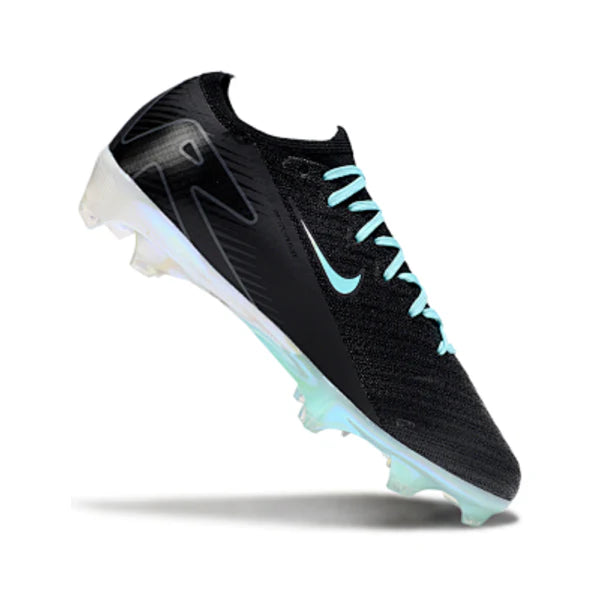 Nike Air Zoom Mercurial Vapor 16 Elite Black White and Light Blue Firm Ground FG Kids Football Boot