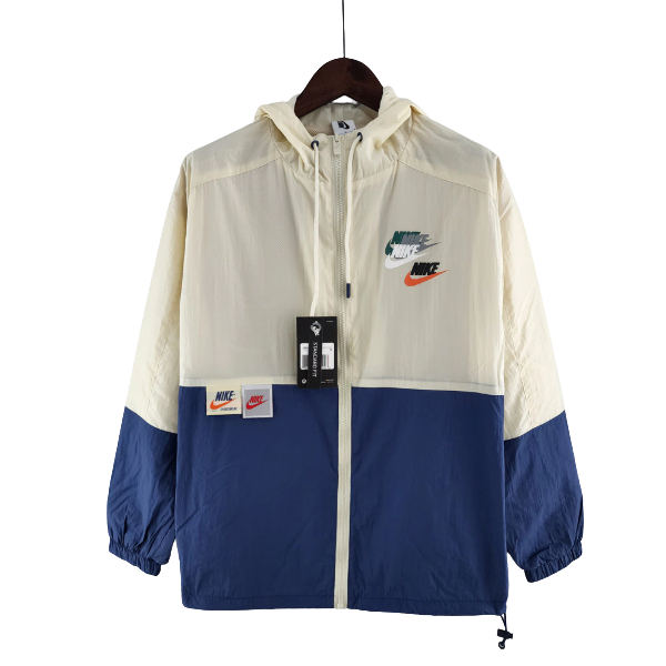 Nike Beige Blue Windbreaker Jacket 