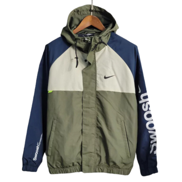 Nike Beige and Blue Windbreaker Jacket 