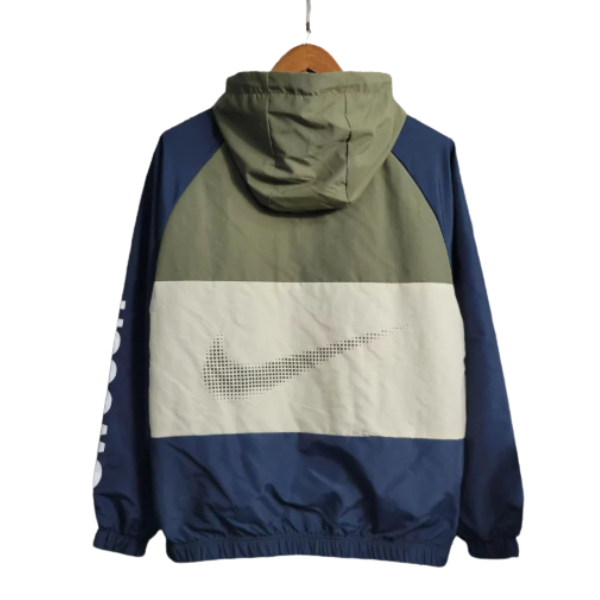 Nike Beige and Blue Windbreaker Jacket 