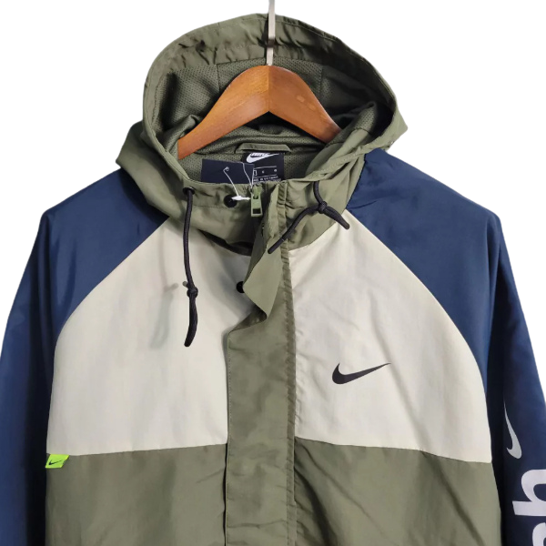 Nike Beige and Blue Windbreaker Jacket 