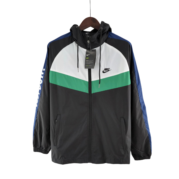 Nike Black White Green Windbreaker Jacket 
