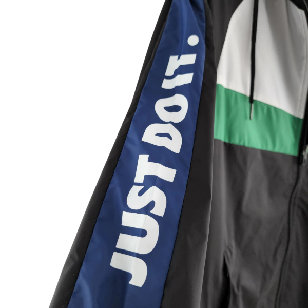 Nike Black White Green Windbreaker Jacket 