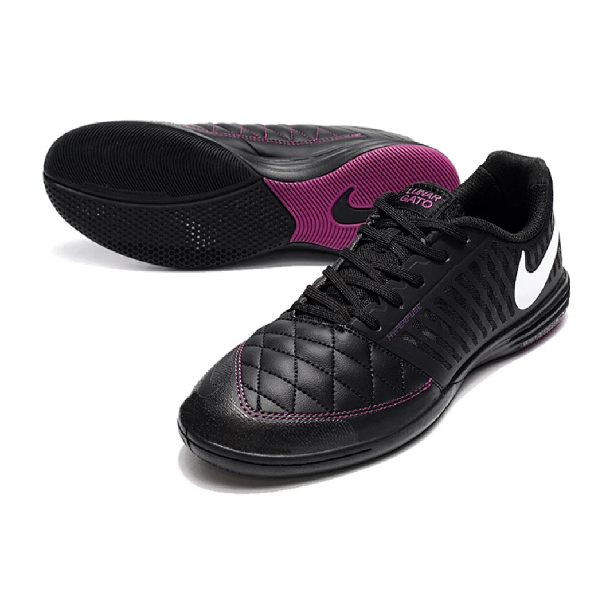 Nike Lunar Gato II Black and Pink Indoor IC Football Boot