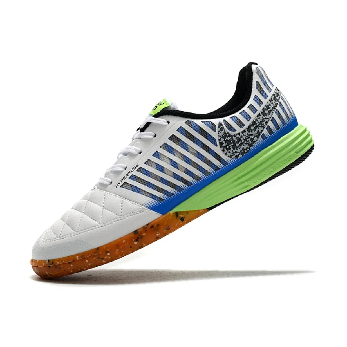Nike Lunar Gato II IC White Blue and Green Futsal IC Football Boot
