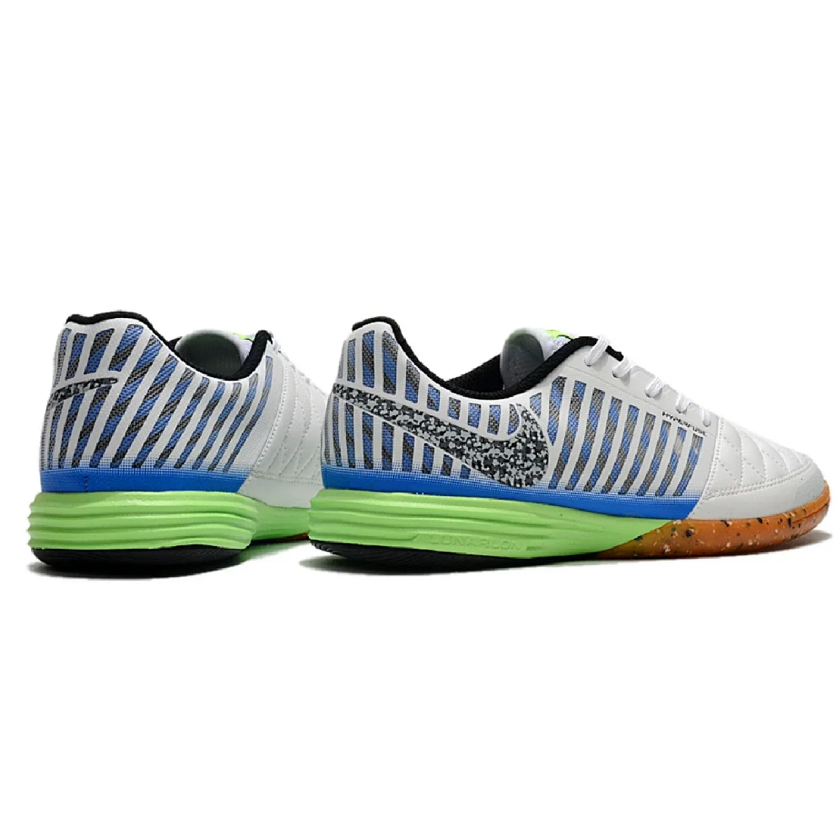 Nike Lunar Gato II IC White Blue and Green Futsal IC Football Boot