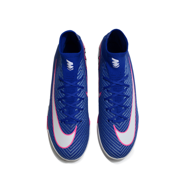 Botas de fútbol Nike Mercurial Superfly 10 Elite Turf TF para niños, color azul, rosa y blanco
