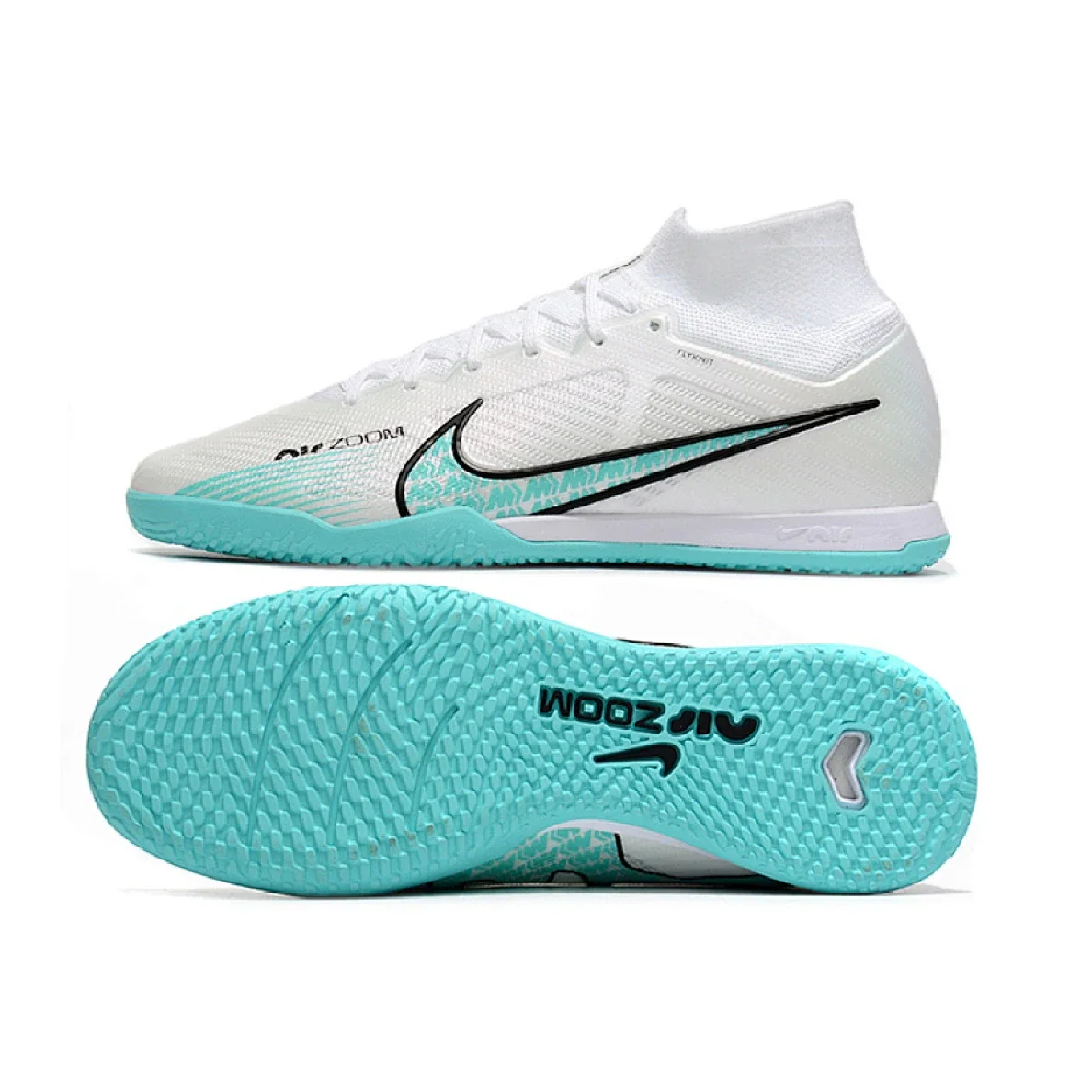 Botas de fútbol sala Nike Mercurial Superfly 9 Elite IC blancas y azules