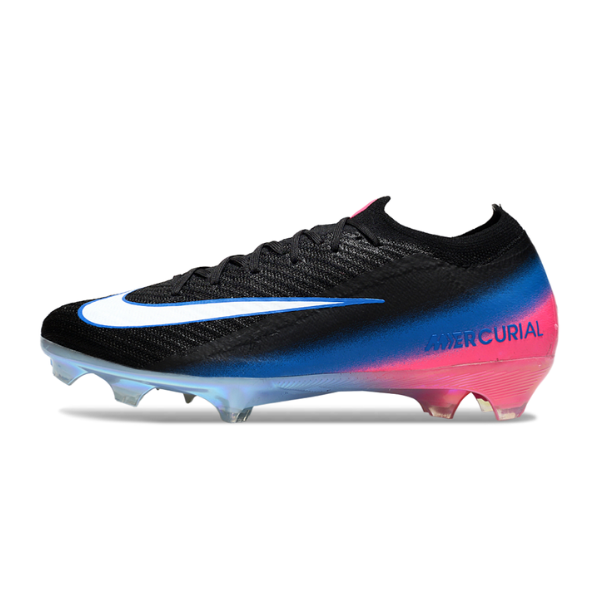 Botas de fútbol Nike Air Zoom Mercurial Vapor 16 Elite FG para terreno firme, color negro, azul y rosa