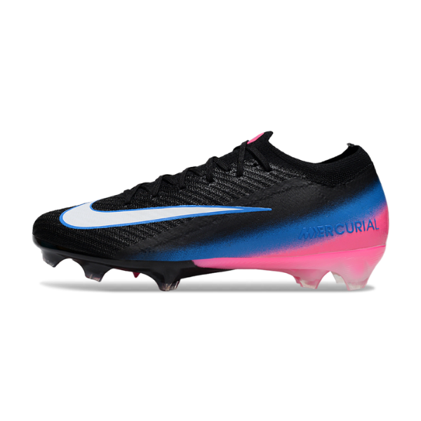 Botas de fútbol Nike Air Zoom Mercurial Vapor 16 Elite FG para terreno firme, color negro, rosa y azul