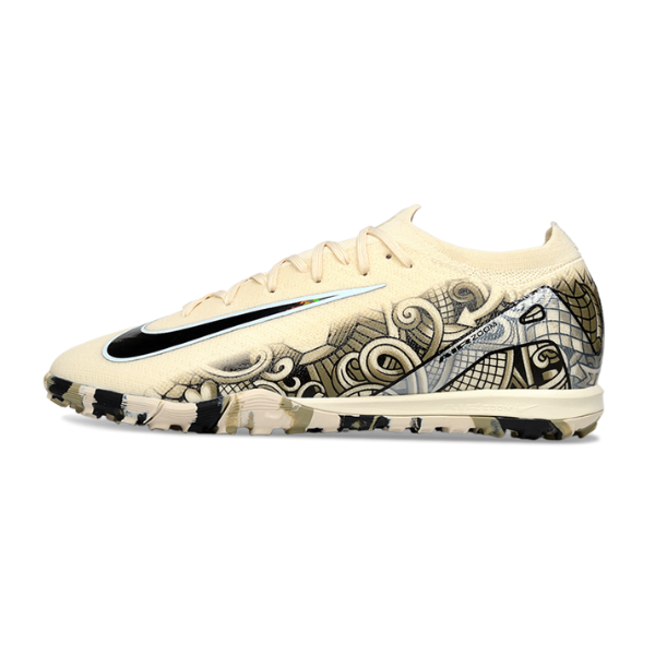 Nike Zoom Mercurial Vapor 16 Elite Beige and Black Turf TF Football Boot
