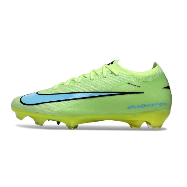 Botas de fútbol Nike Air Zoom Mercurial Vapor 16 Elite verde y azul claro para terreno firme FG