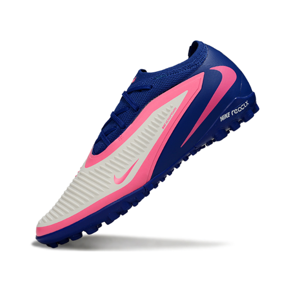 Botas de fútbol Nike Phantom 6 Pro Turf TF para niños, color azul, blanco y rosa