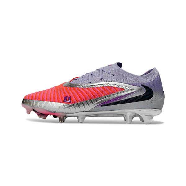 Botas de fútbol Nike Phantom 6 Elite FG para terreno firme, color rosa, plateado y morado