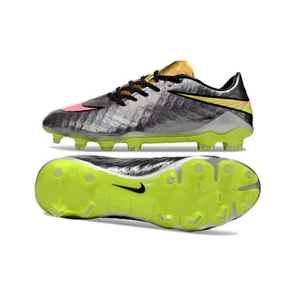 Botas de fútbol Nike Phantom Hypervenom Elite Silver Firm Ground FG para niños