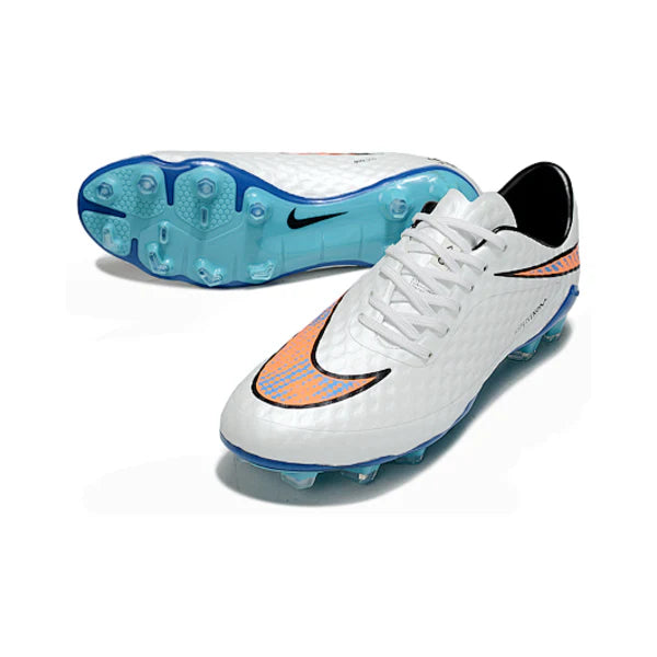 Nike Phantom Hypervenom Elite White Blue and Orange Firm Ground FG Football Boot