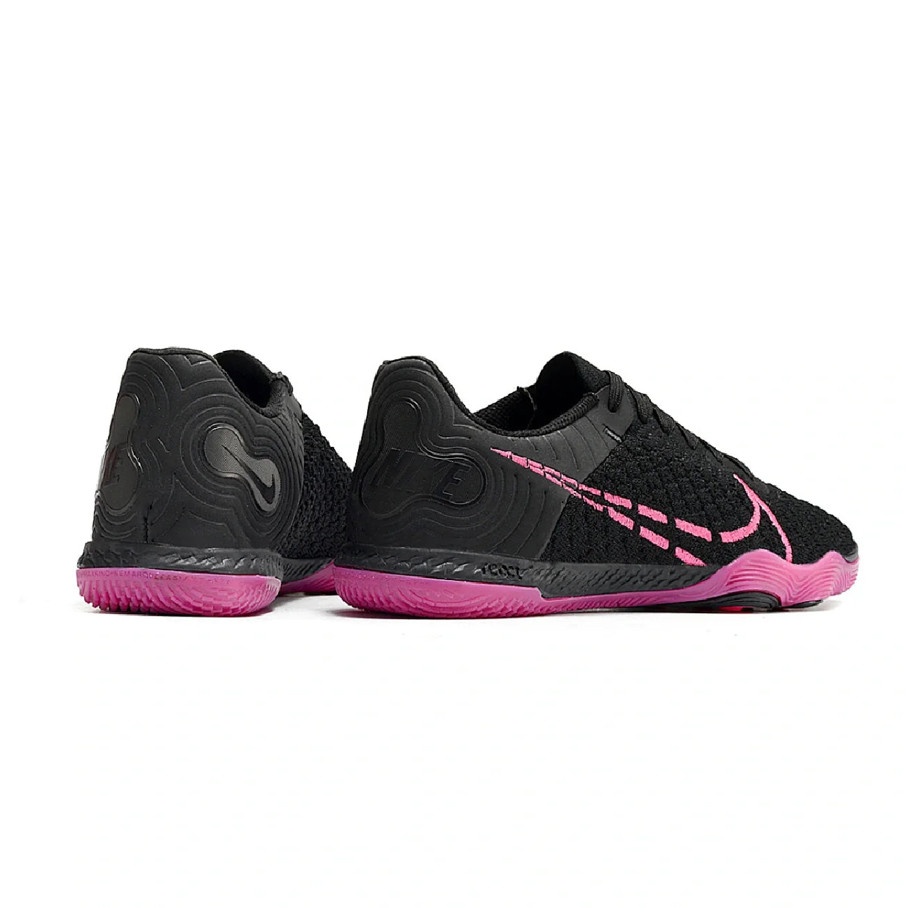 Nike Reactgato Laceless Black and Pink Indoor IC Football Boot