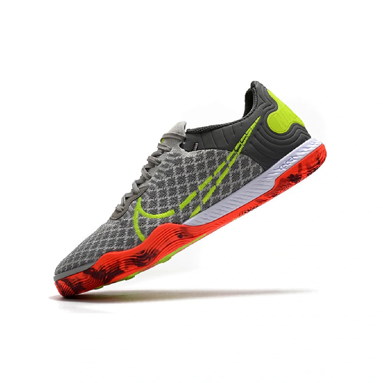 Nike Reactgato Laceless Gray and Orange Indoor IC Football Boot