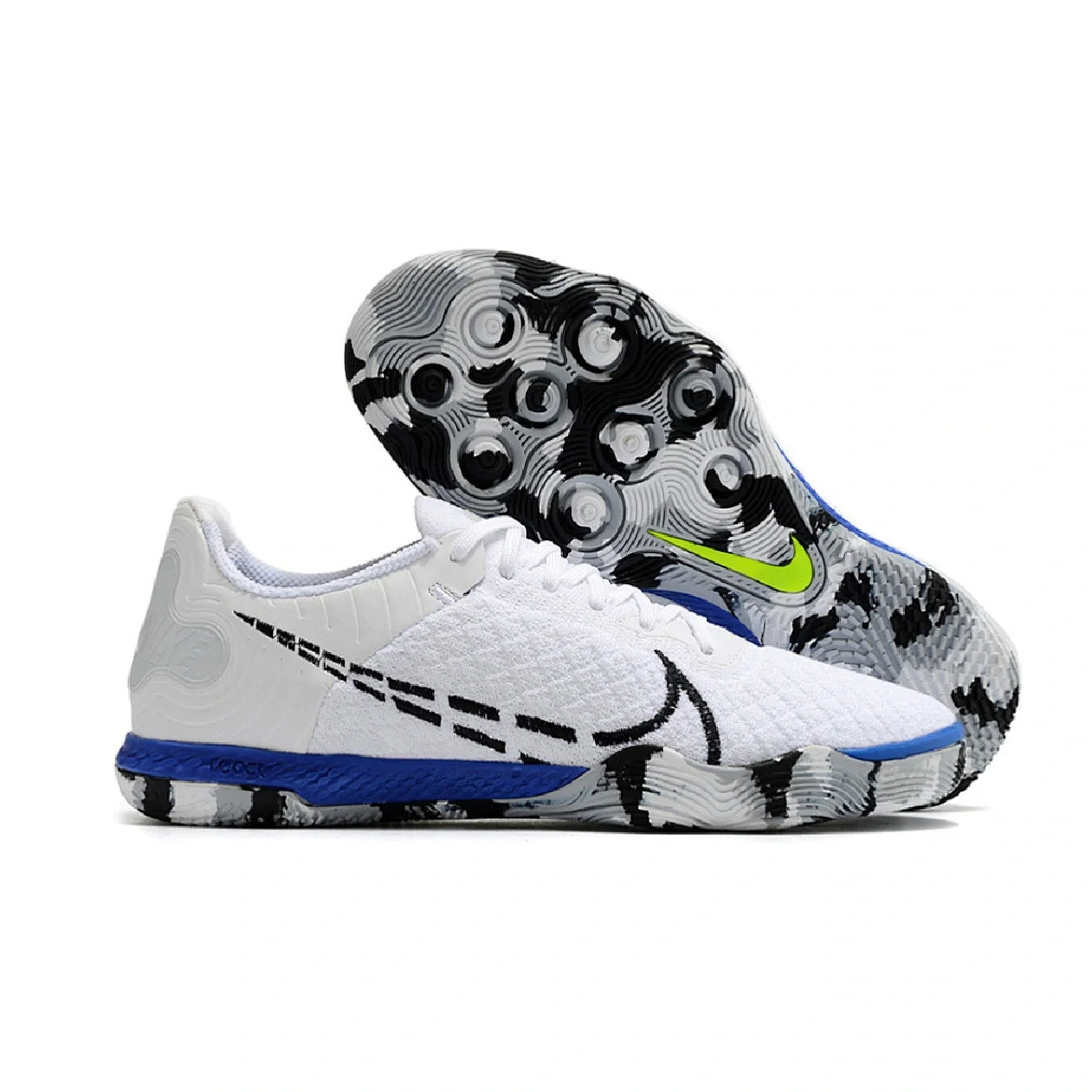 Nike Reactgato White and Blue Indoor IC Football Boot