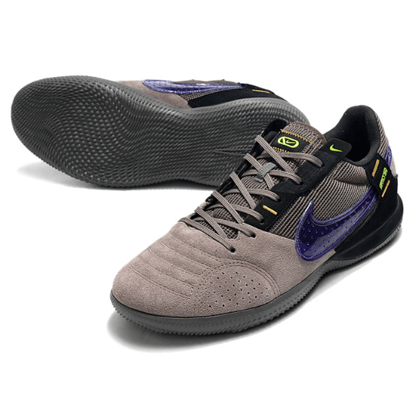 Nike Streetgato Laceless Gray and Purple Indoor IC Football Boot