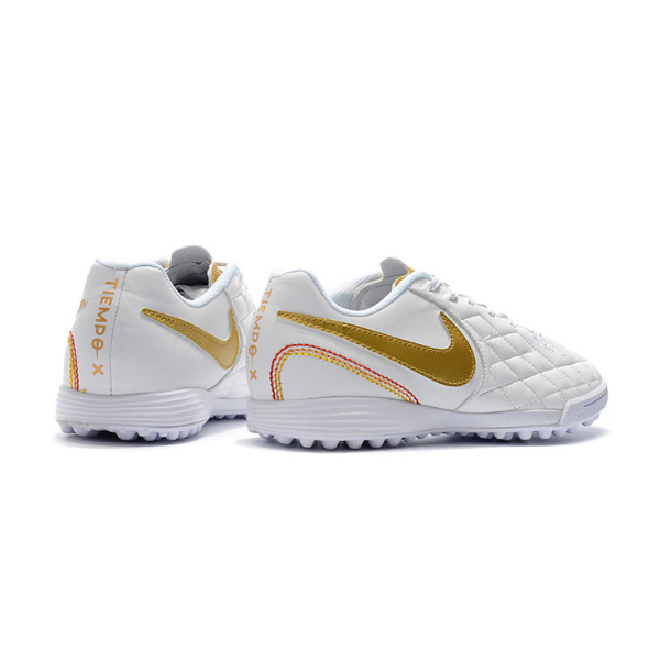 Nike Tiempo 7 Academy White and Golden Turf TF Football Boot 