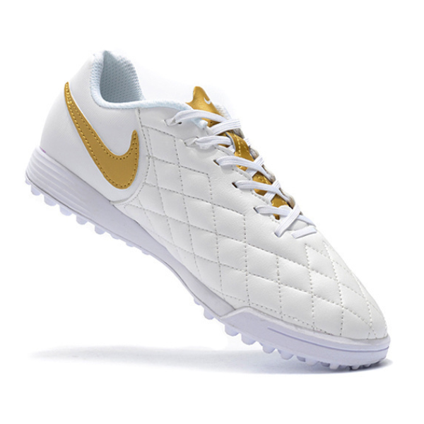 Nike Tiempo 7 Academy White and Golden Turf TF Football Boot 