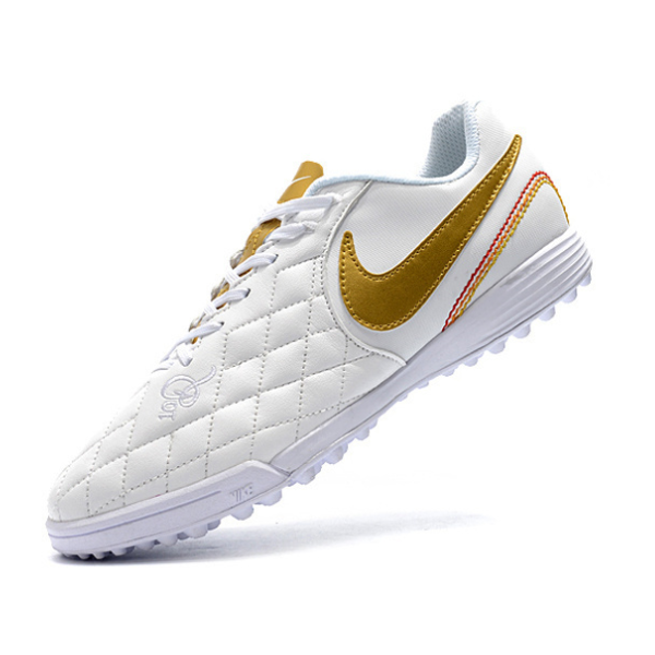 Nike Tiempo 7 Academy White and Golden Turf TF Football Boot 