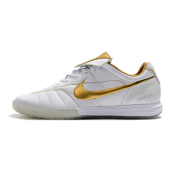 Nike Tiempo 7 R10 Elite White and Golden Indoor IC Football Boot