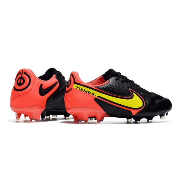 Nike Tiempo Legend 9 Elite Black and Orange Firm Ground FG Football Boot