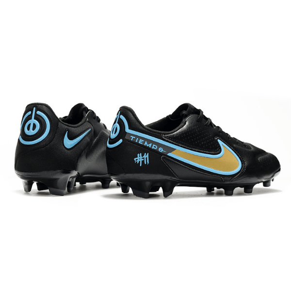 Botas de fútbol Nike Tiempo Legend 9 Elite FG para terreno firme, color negro y amarillo