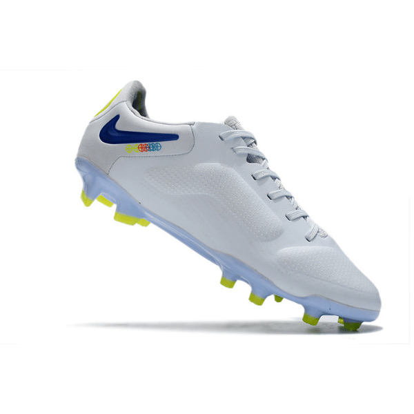 Nike Tiempo Legend 9 Elite White and Blue Firm Ground FG Football Boot
