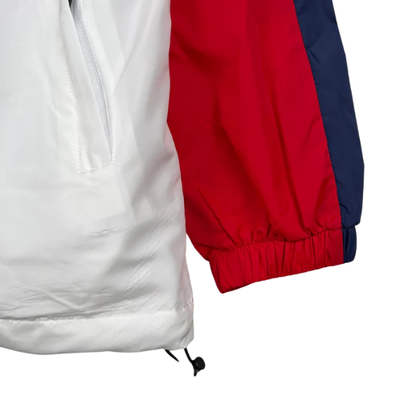 Nike White and Red Windbreaker Jacket 