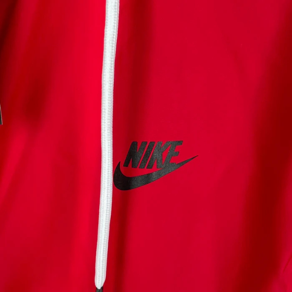 Nike White and Red Windbreaker Jacket 