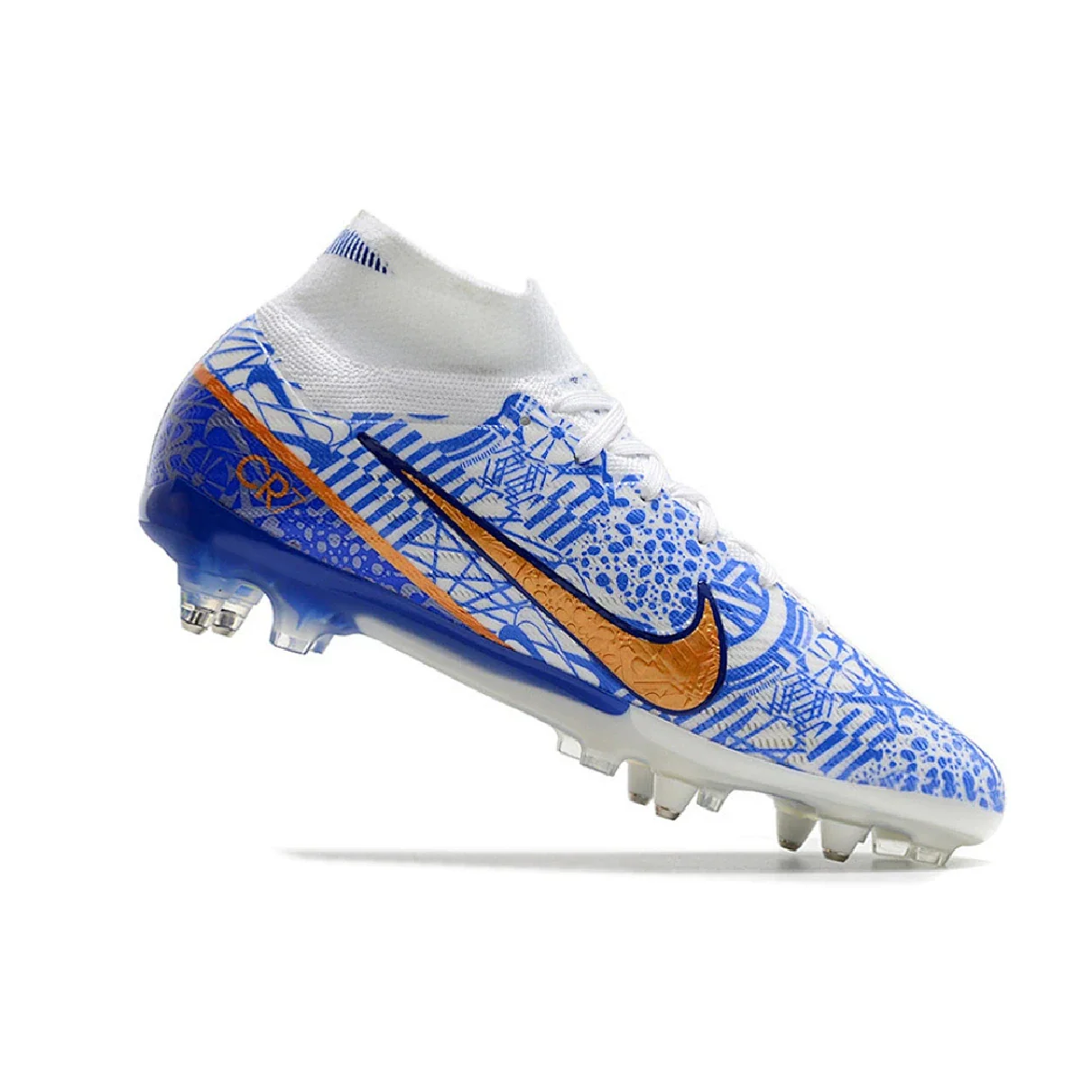 Nike Zoom Mercurial Superfly 9 Elite Aluminium Studs SG Blue CR7 Football Boot