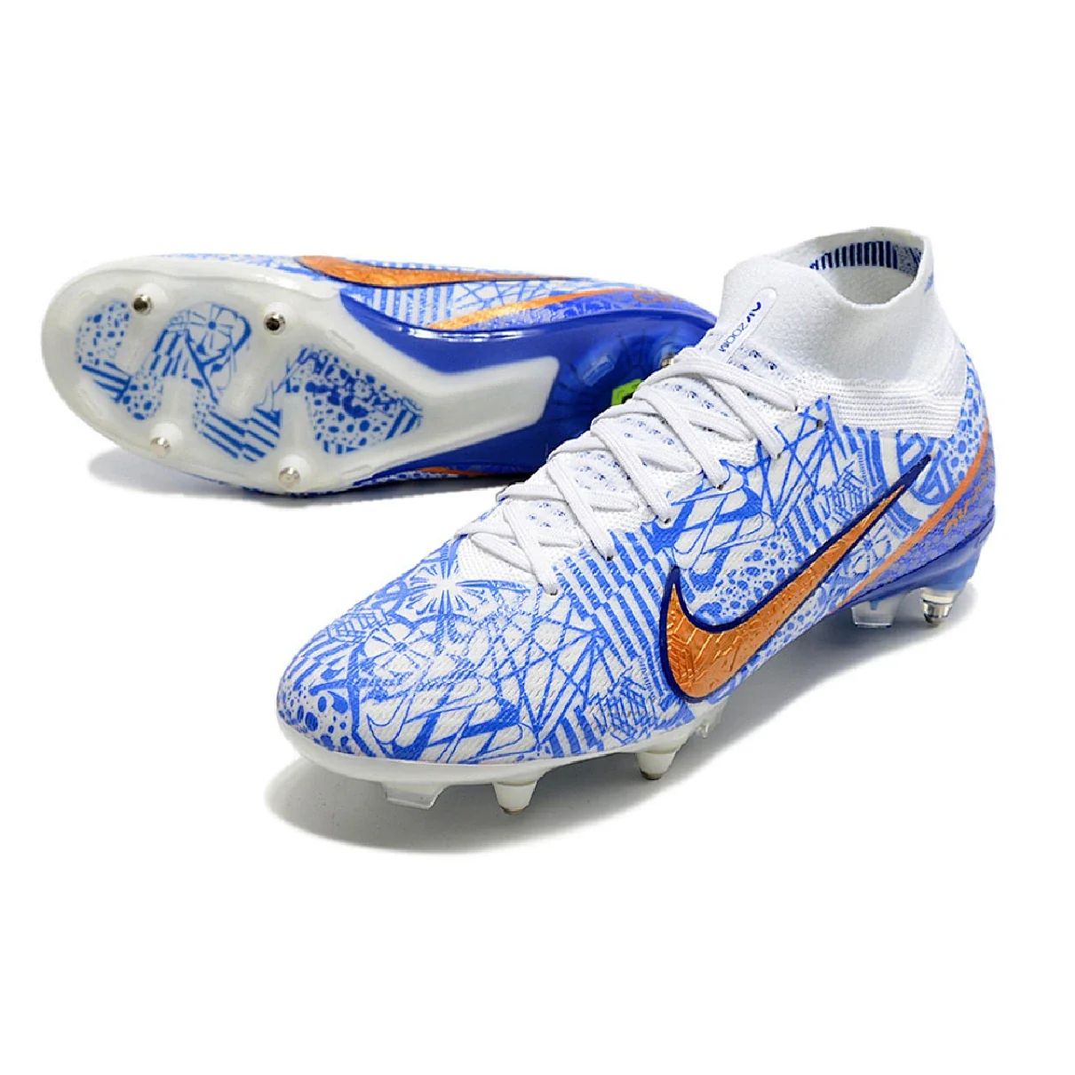 Nike Zoom Mercurial Superfly 9 Elite Aluminium Studs SG Blue CR7 Football Boot