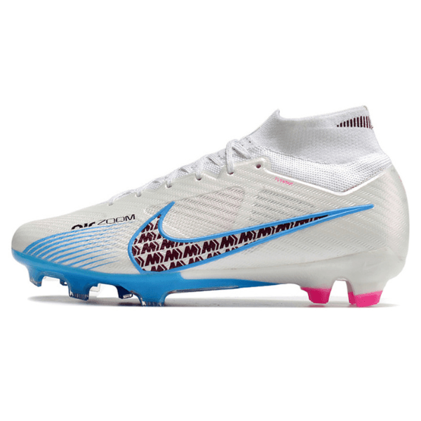 Nike Zoom Mercurial Superfly 9 Elite White Blue and Pink Firm Ground FG Football Boot