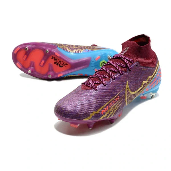Nike Zoom Mercurial Superfly 9 Elite Purple Aluminium Studs SG Football Boot