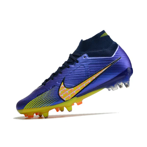 Nike Zoom Mercurial Superfly 9 Elite Purple and Yellow Aluminium Studs SG Football Boot